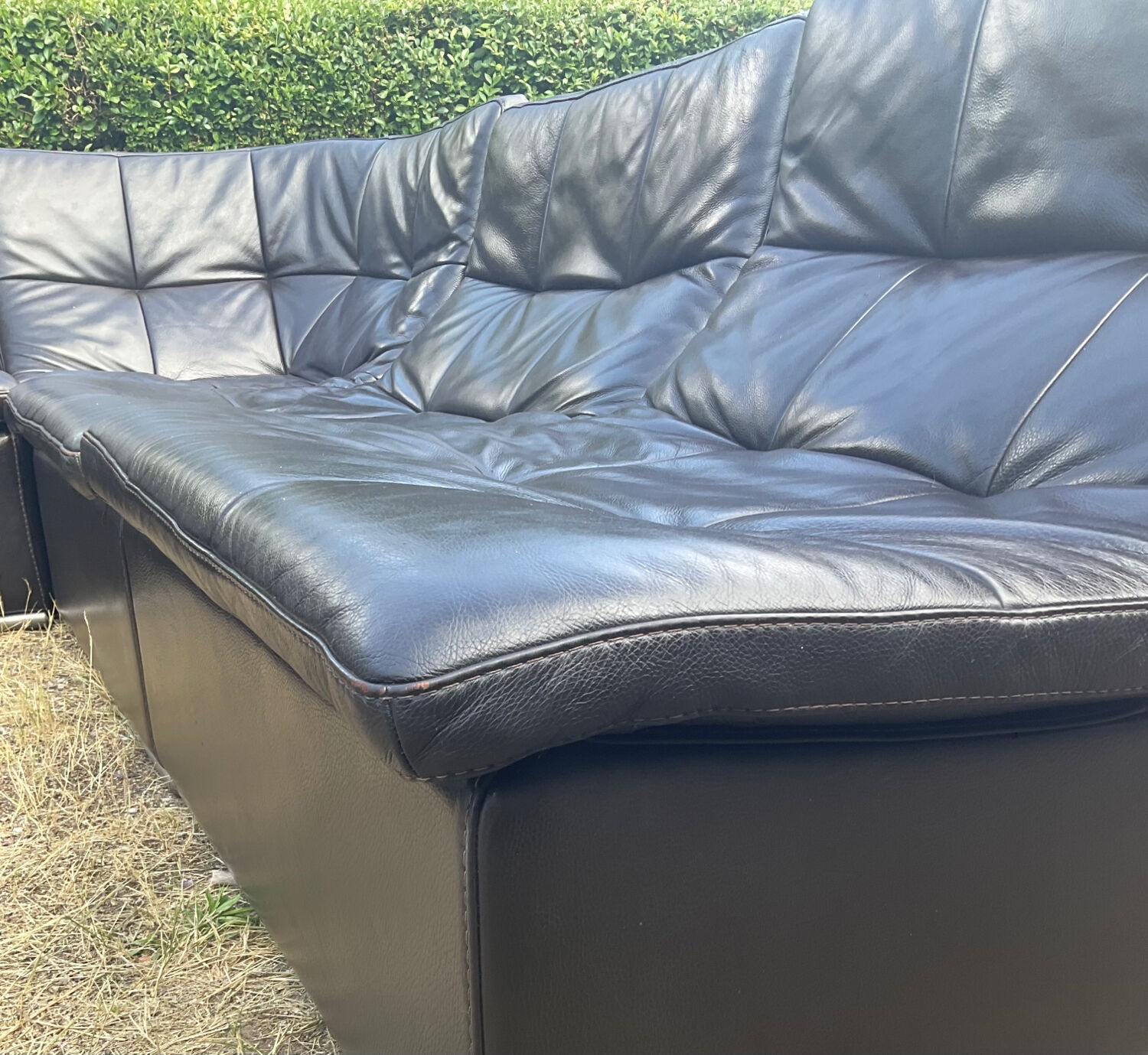 Incanto Italy modular corner sofa in brown leather