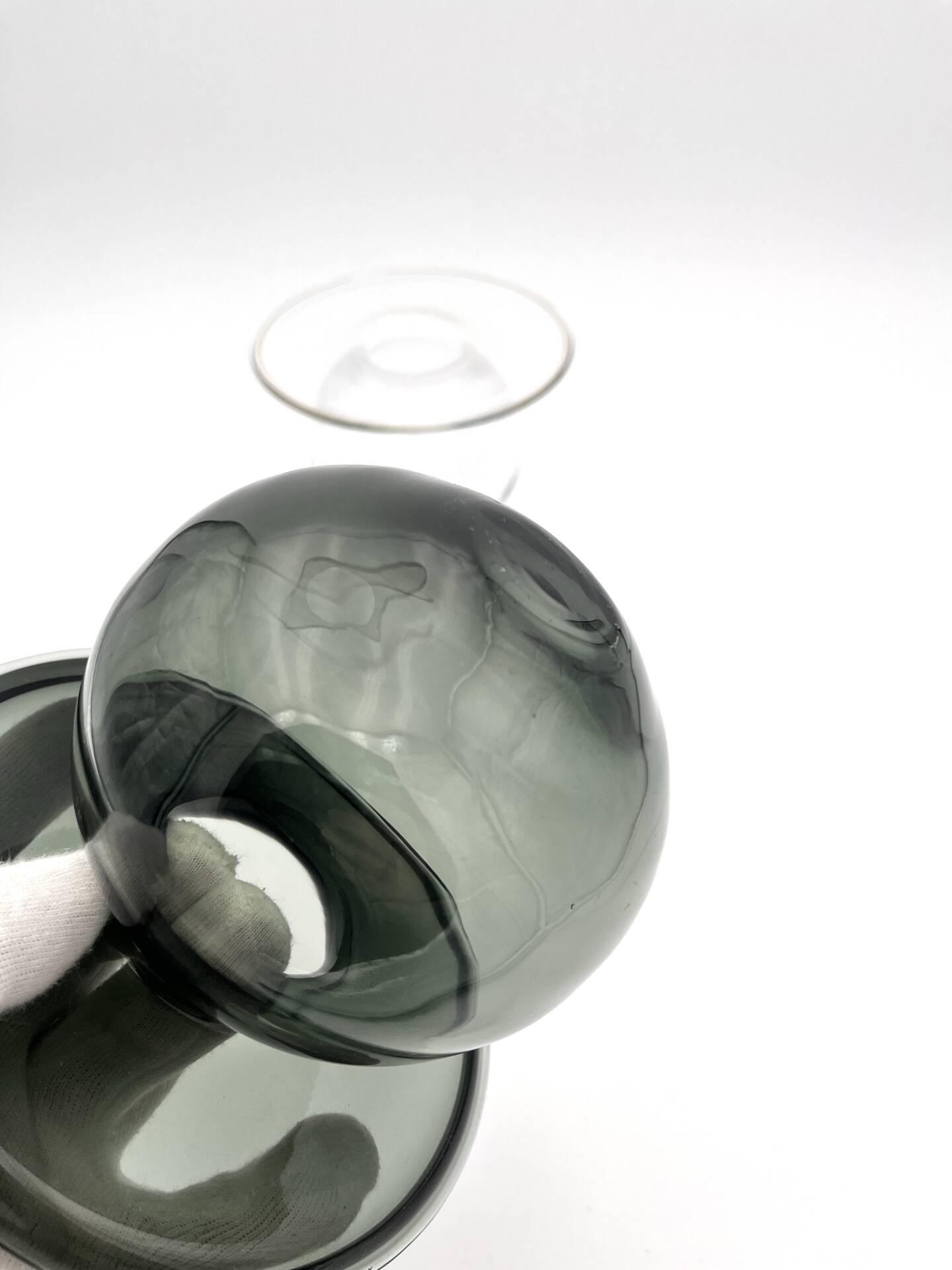 Duo Vases "Saturnus" Nanny Still Riihimäen Lasi Fumé & Clair Design Sc