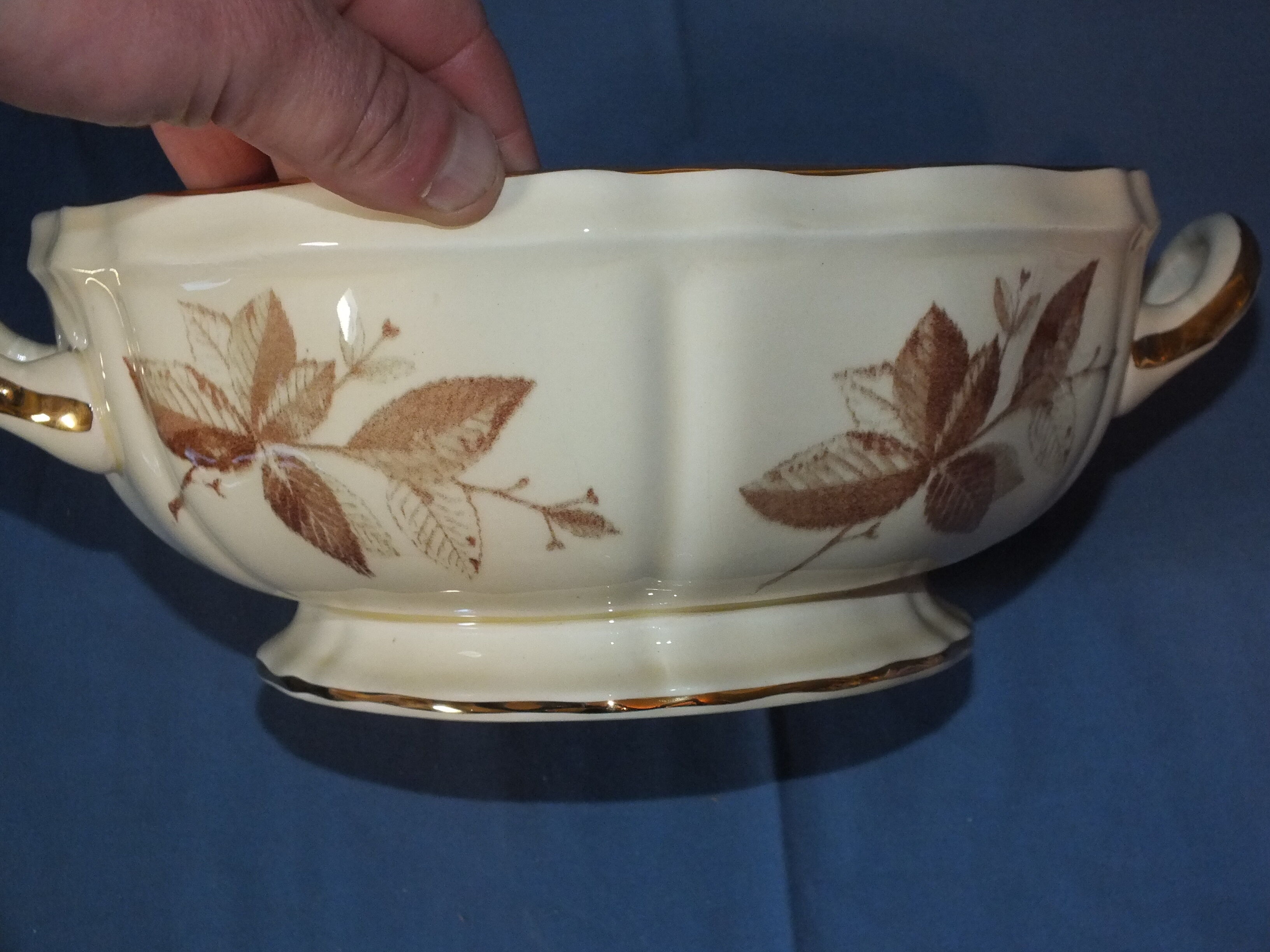 Soupière Gien foliage decoration