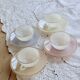 4 vintage Arcopal Arlequin coffee cups - 1960s - Pastel and gold trim