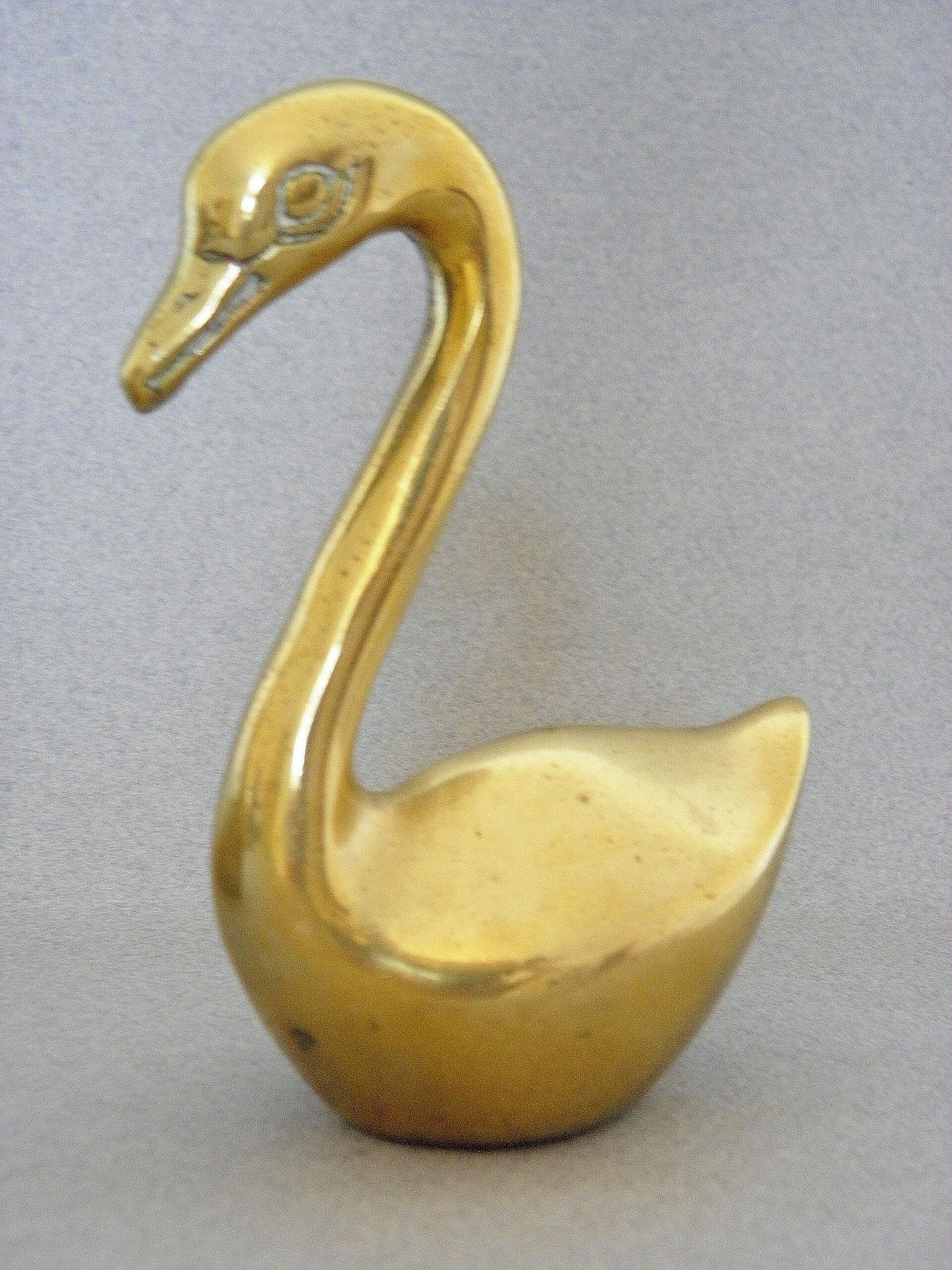 Pair of swans brass