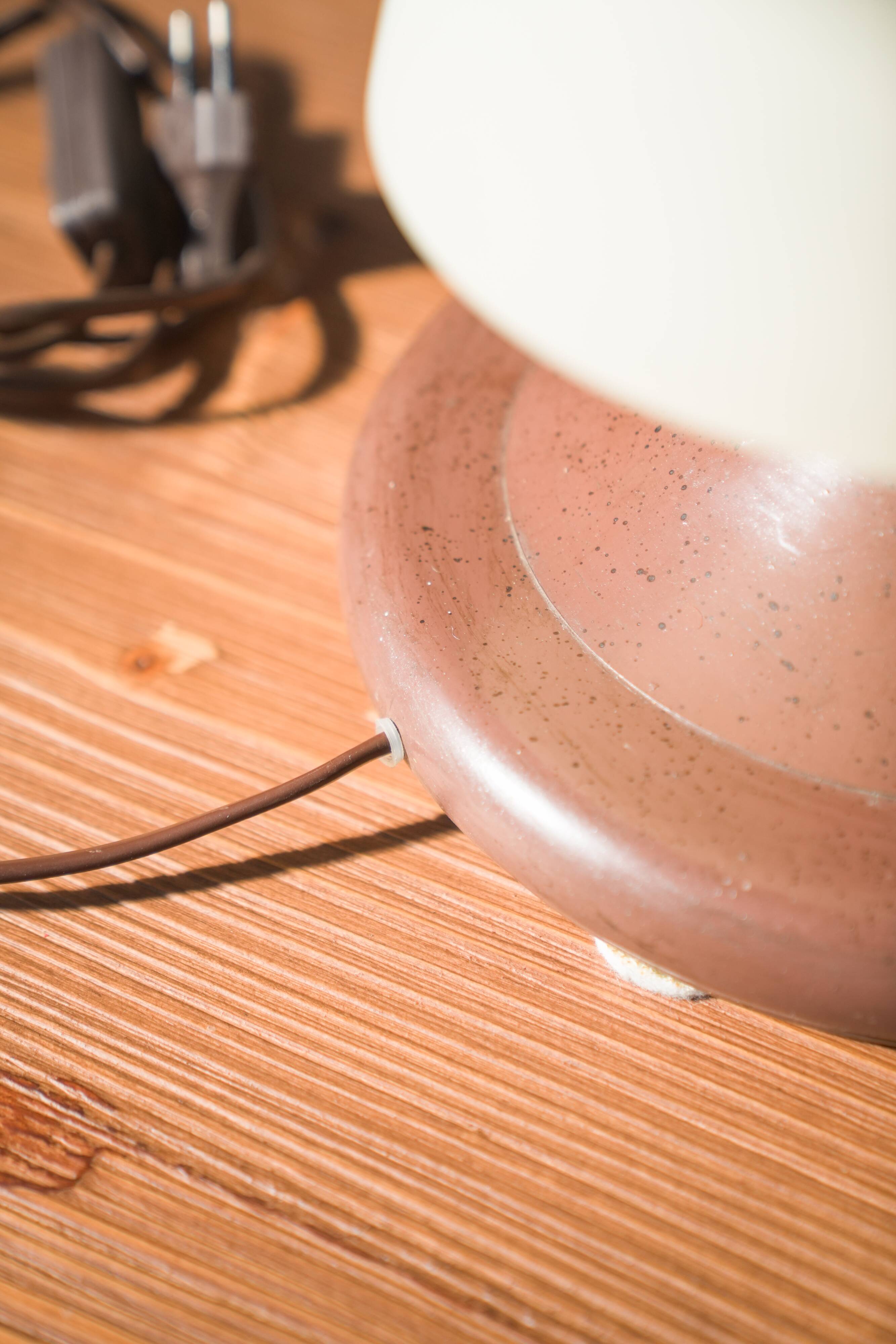 1970s-80s Brass and Glass Table Lamp