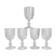 5 glasses of red wine luminarc model lance, 1970 made in france