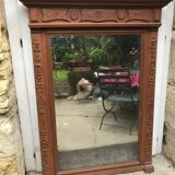 Carved wooden fireplace mirror 132 x 99