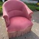 Pink velvet toad armchair