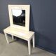 Vintage french console in lacquered wood with mirror, 1980s