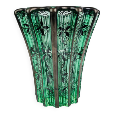 Vase art déco Pierre D'Avesn décor à l'argent par atelier Saint Graal