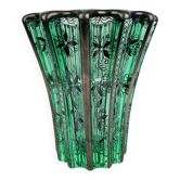 Art Deco vase by Pierre D'Avesn, silver decoration by Atelier Saint Graal.