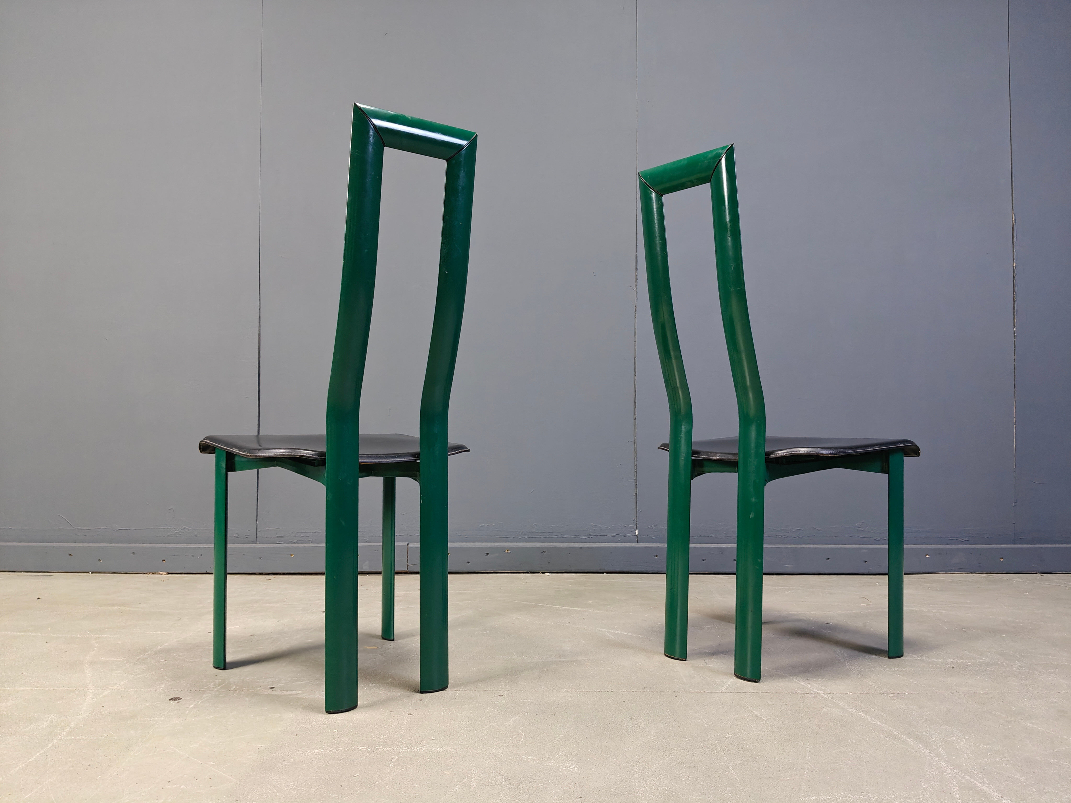Italian Model Regia dining chairs by Antonello Mosca for Ycami, 1980s