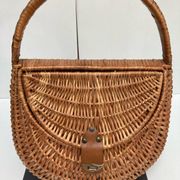 Vintage 70s wicker shopping basket