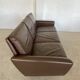 Vintage retro danish mid-century g. thams 3 person sofa in brown leather