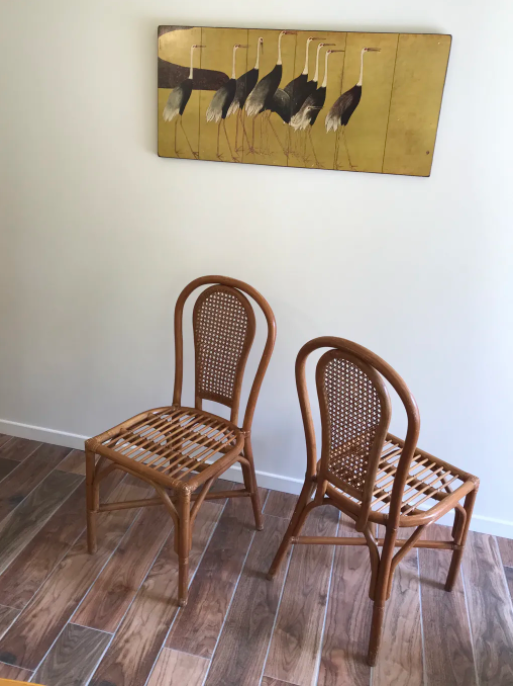Set of 4 bamboo chairs