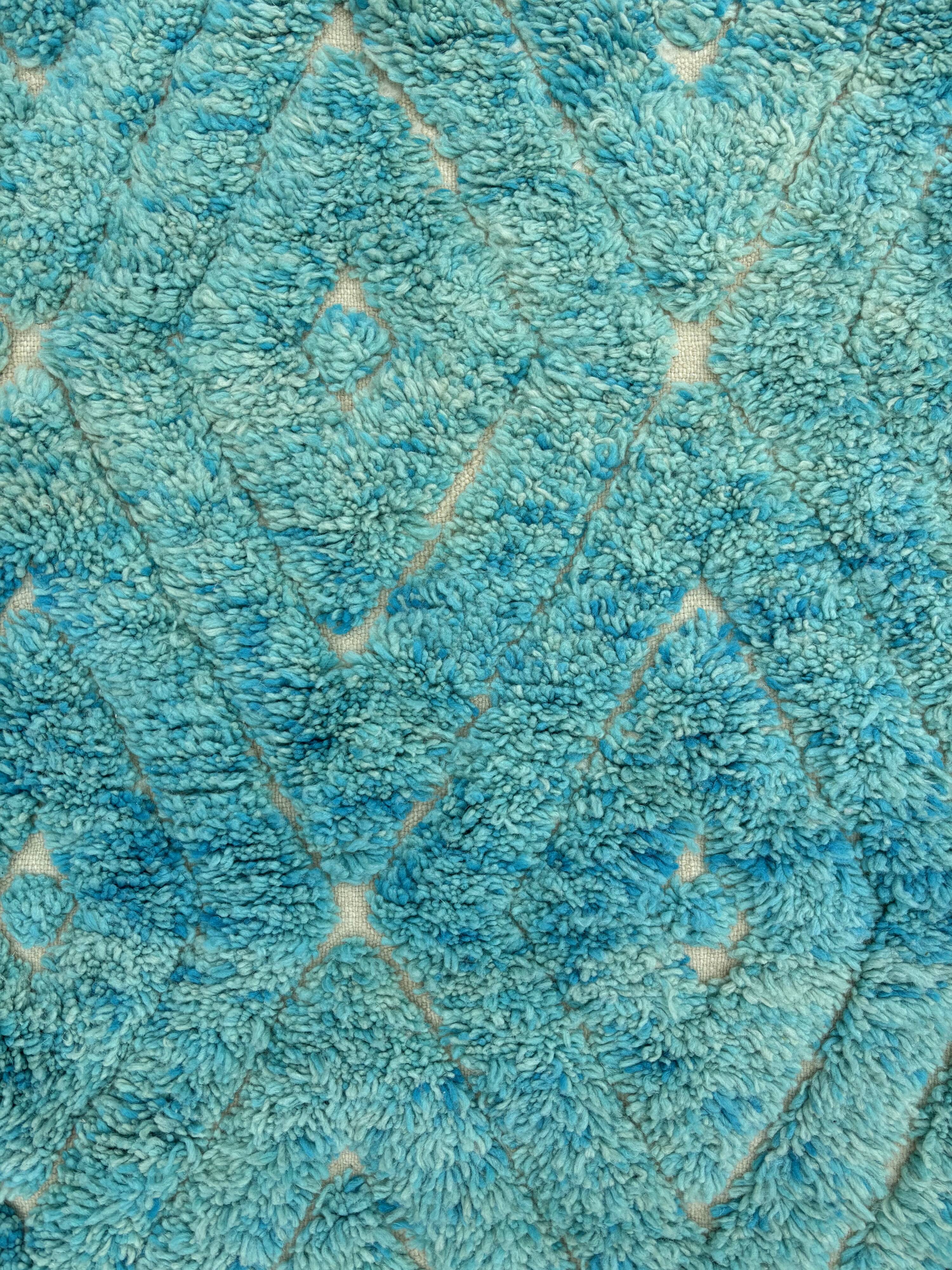 Moroccan blue Berber carpet beni ouarain