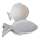 Vintage white ceramic fish serving set – Set of 4 pieces