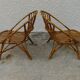 Pair of rattan shell armchairs
