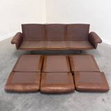 Cognac leather De Sede DS31 sofa, 1970s