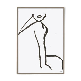 Illustration "Waiting woman" - 30x42cm