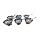 Ensemble de 6 coupes à glace et petites cuillères
