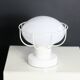 80s lamp, white lacquered metal and glass globe