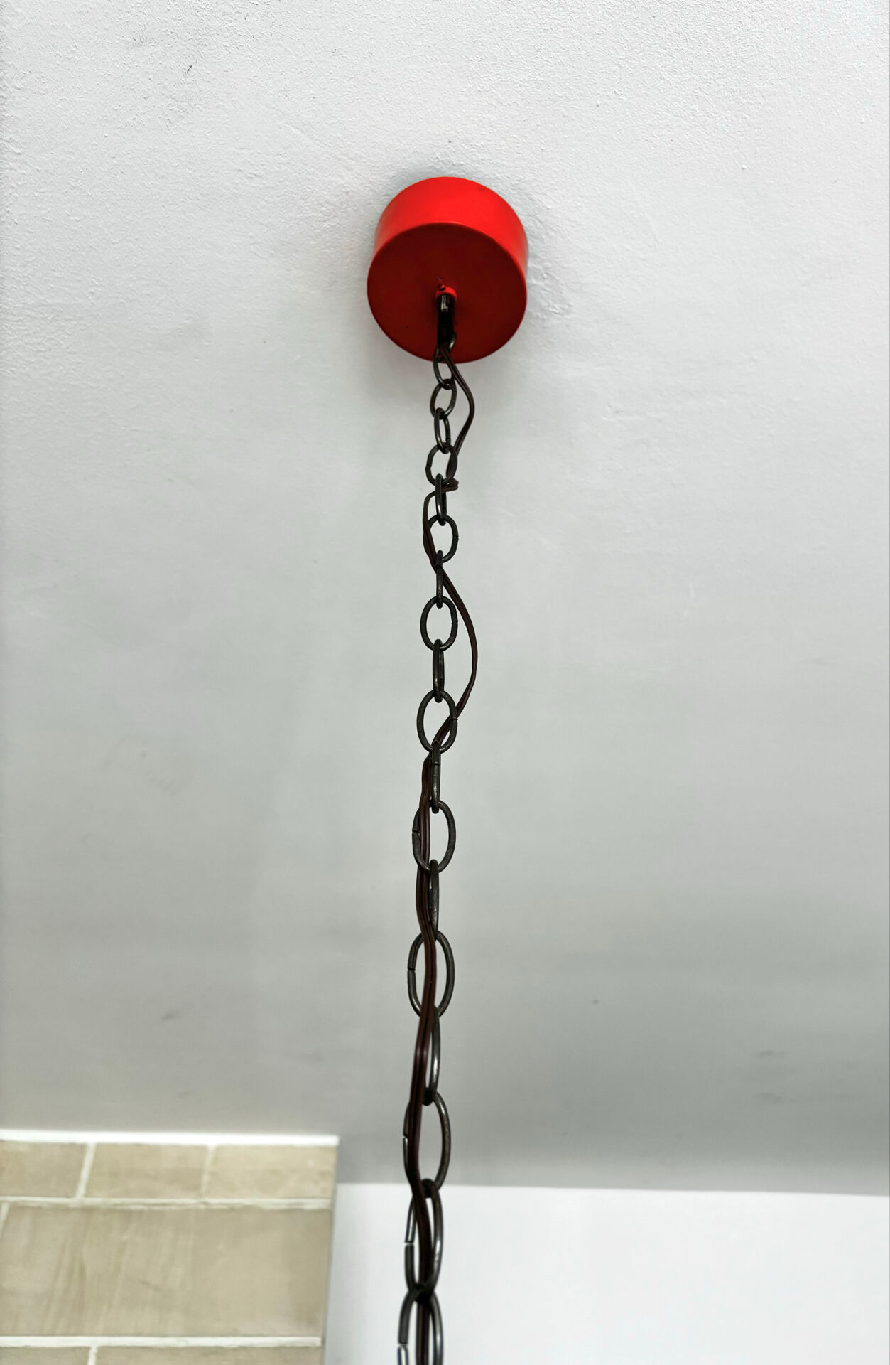 Suspension Mid Century en verre et métal