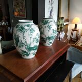Pair of large vase earthenware Malicorne Tessier