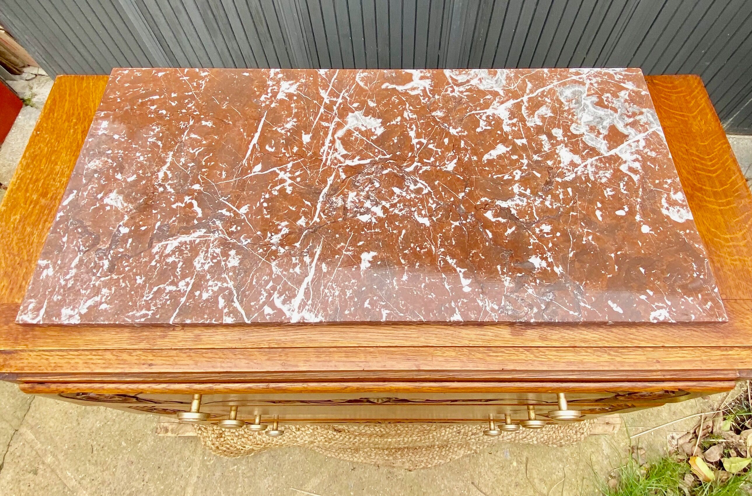 Art Deco chest of drawers in solid oak