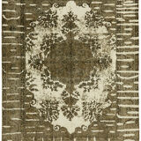 Handmade Oriental Contemporary 1980s 306 cm x 398 cm Beige Wool Carpet