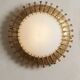 Pair of brutalist sun wall sconces in gold