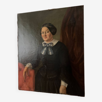 École française du 19ème siècle Portrait d'une dame peinture à l'huile, encadrée
