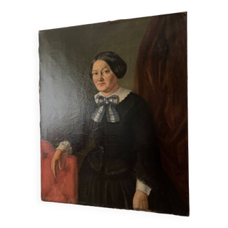 École française du 19ème siècle Portrait d'une dame peinture à l'huile, encadrée