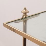 Neoclassical magazine rack in mahogany and brass