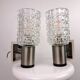 Pair of 70s glass wall lamps by Targetti Sankey