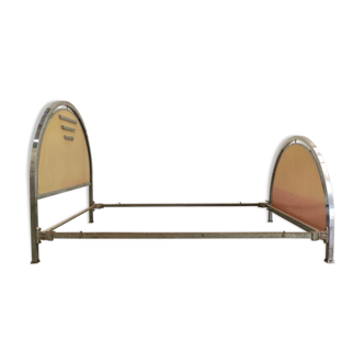 Art Deco bed in chromed steel