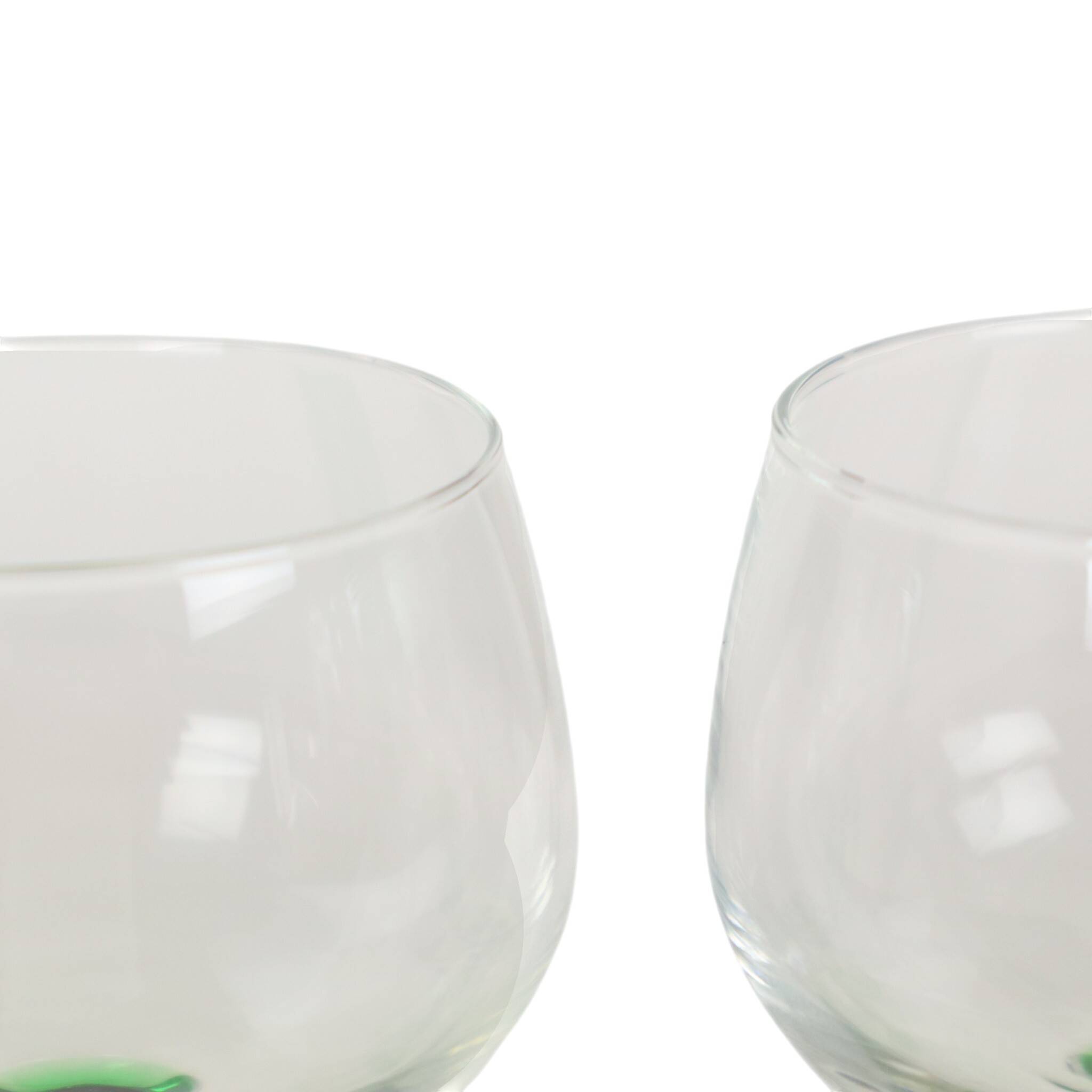 Set of 10 Vintage Luminarc Alsace Wine Glasses Thick Green Stems