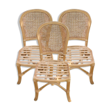 Set of 3 rattan chairs