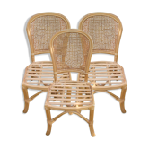 Set of 3 rattan chairs