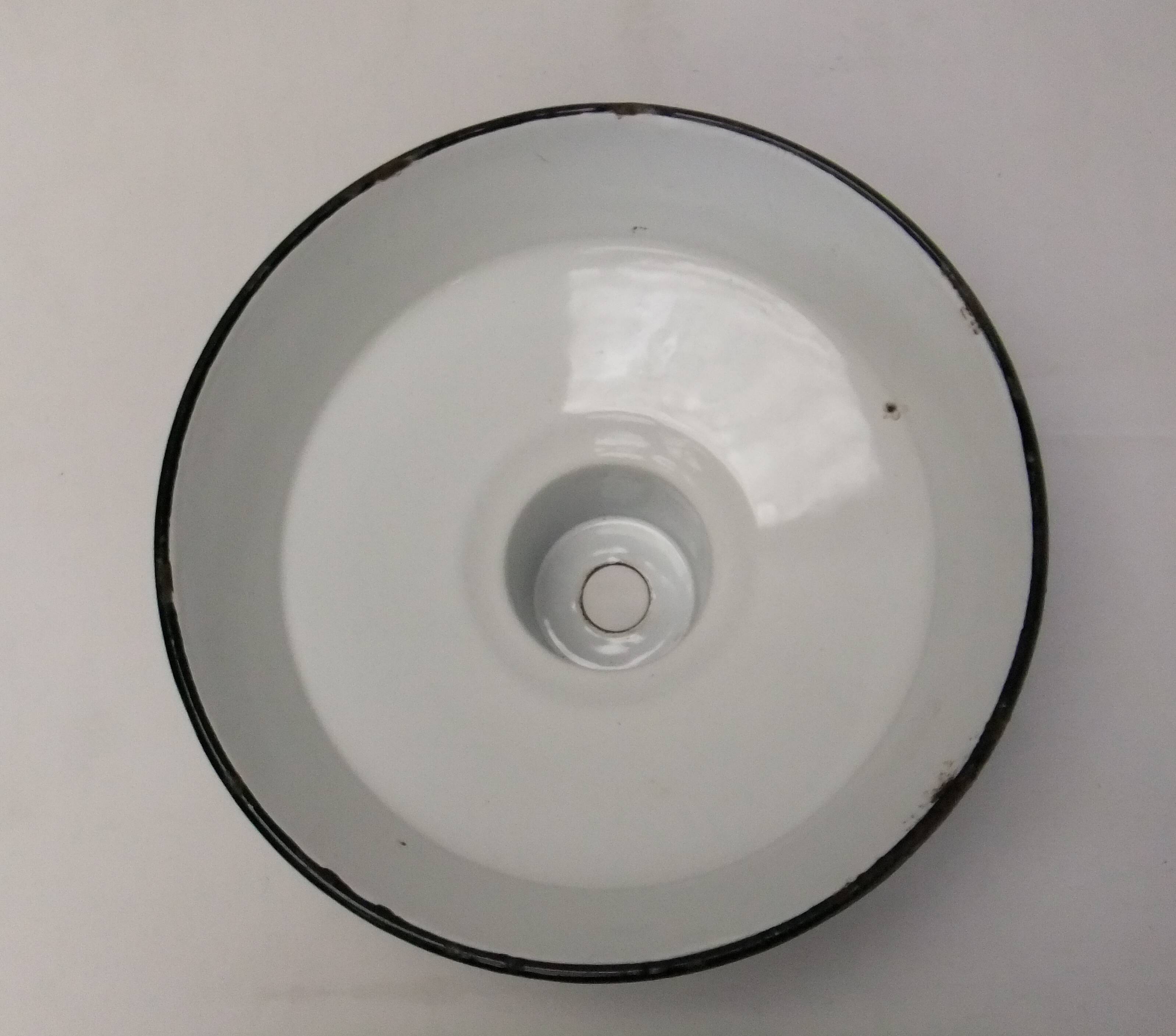Old Industrial Enameled Sheet Metal Lampshade Bottle Green Pendant Chandelier