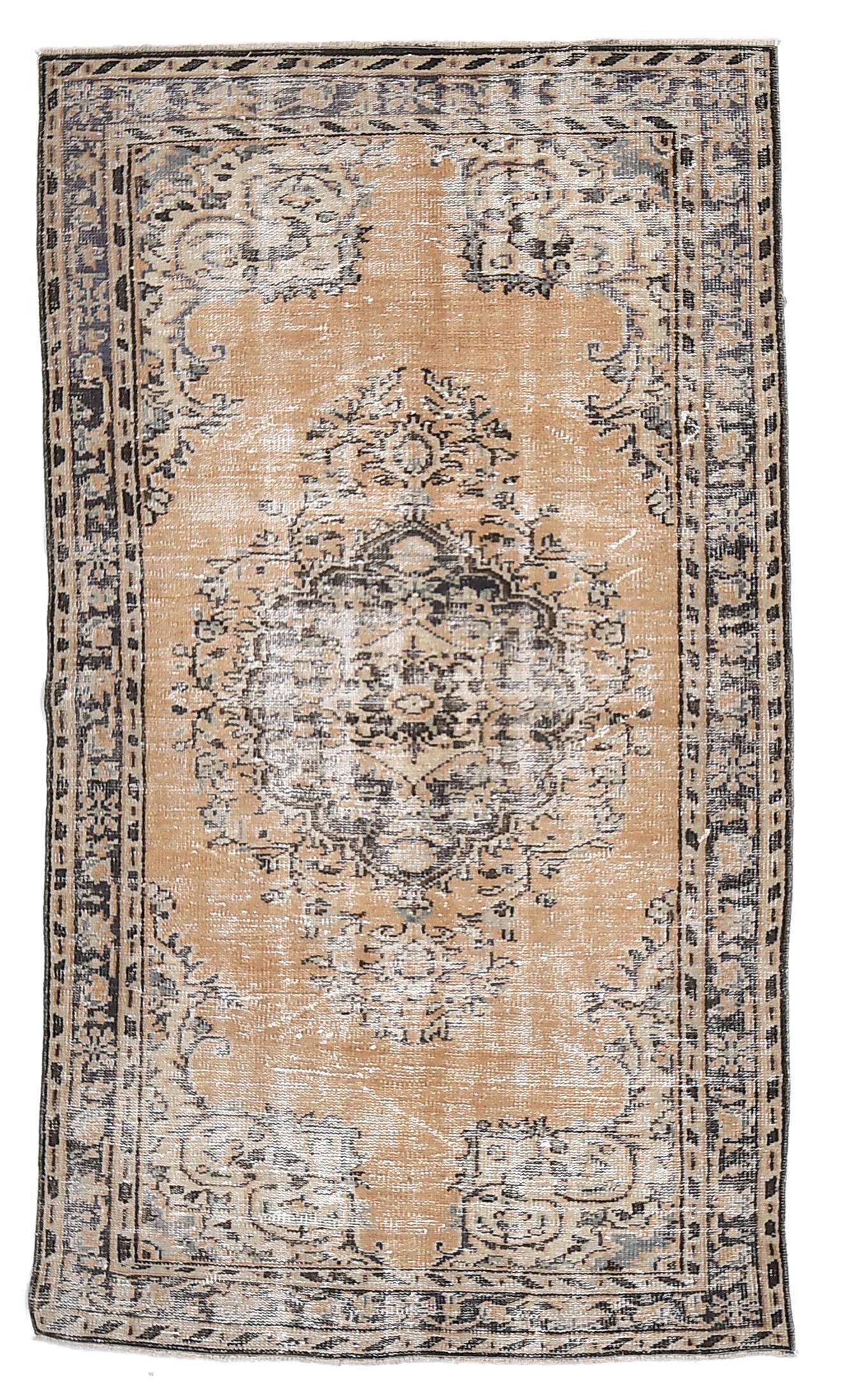 59s Orange & Brown Vintage Rug 122x216Cm