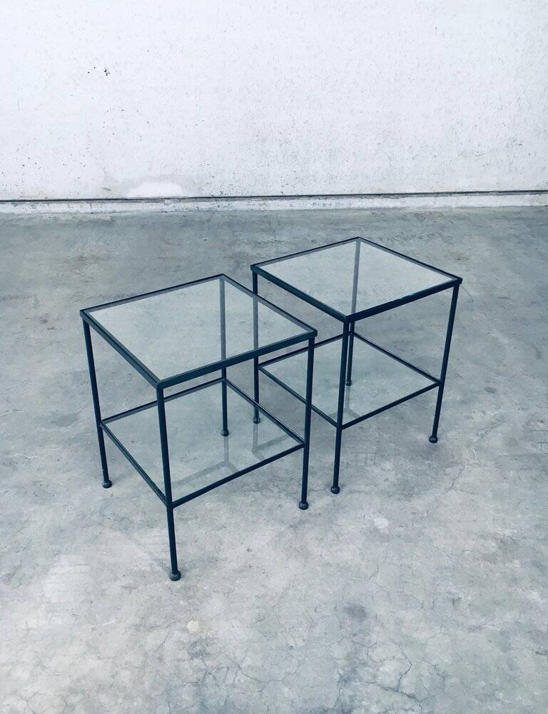 Minimalist Two-Tier Side Tables, Belgium, 1960s, Set of 2