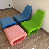 2 armchairs and 2 ottomans by Wiel Arets for Quinze & Milan vintage