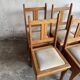 Set of 6 Amsterdamse School Art Deco Dining Chairs, Warm Oak Wood with Beige Upholstery