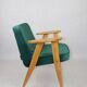 366 Lounge Chair in Green Velvet by Józef Chierowski, 1970s