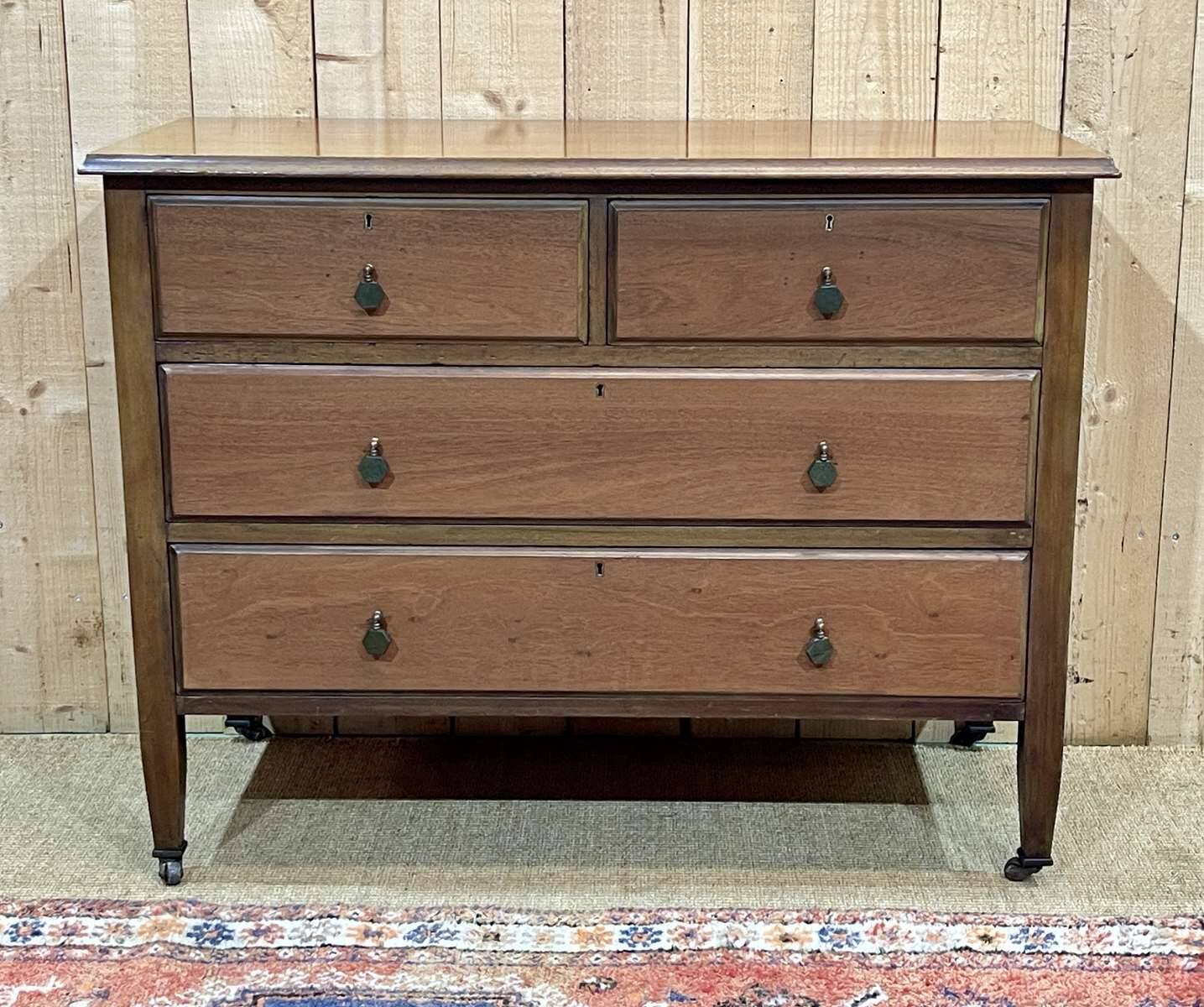 1930s English mahogany chest of drawers