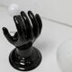 Main wall lamp in black ceramic 1960 original opaline globe