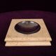 Square Italian Travertine Ashtray with Removable Metal Dish 1970