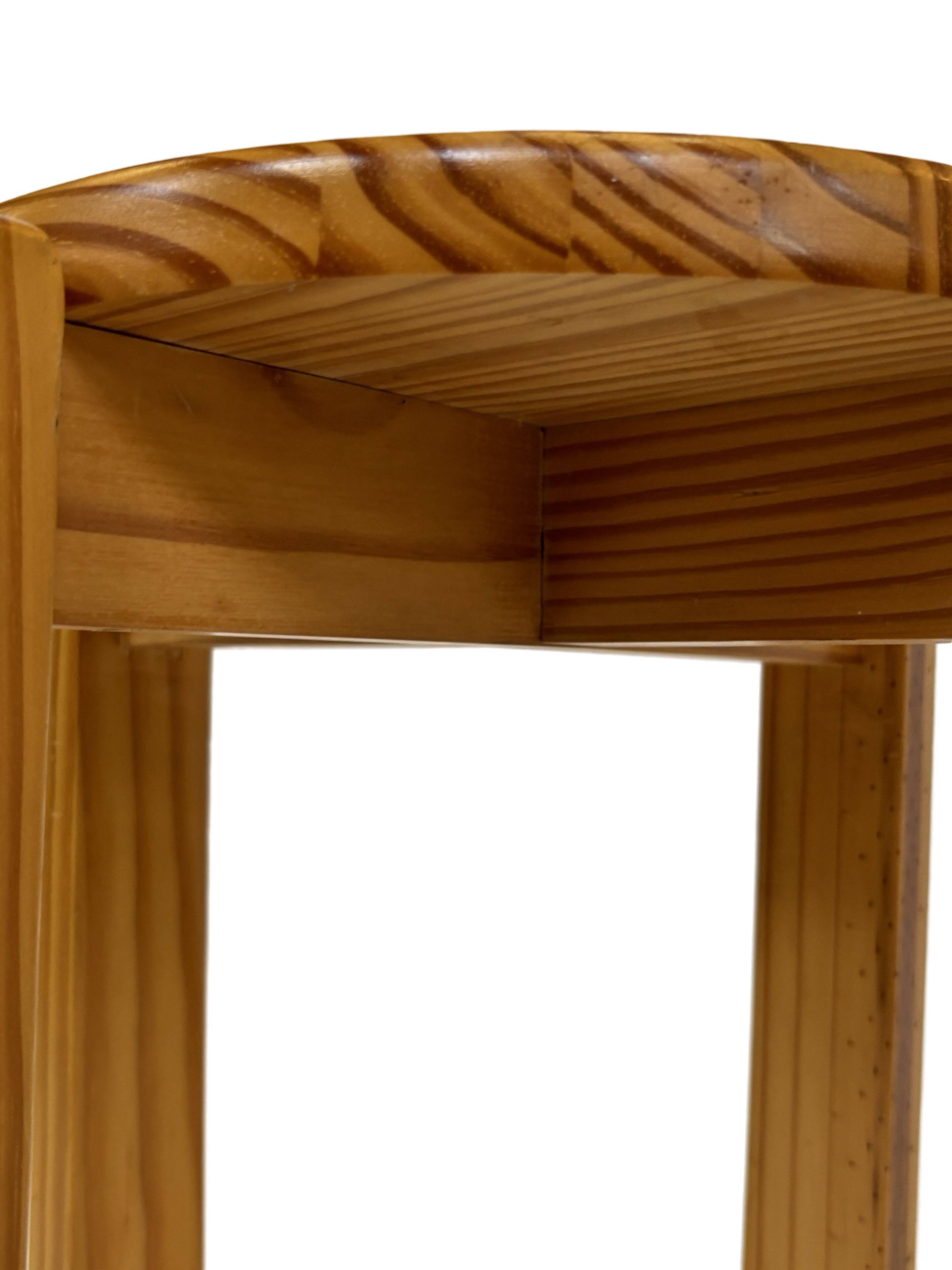 Mid century pinewood stool, 1960s minimalistic design