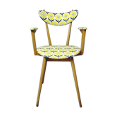 Chaise en bois blond style scandinave des années 1960