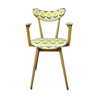 Blond wooden chair scandinavian style of the 1960s