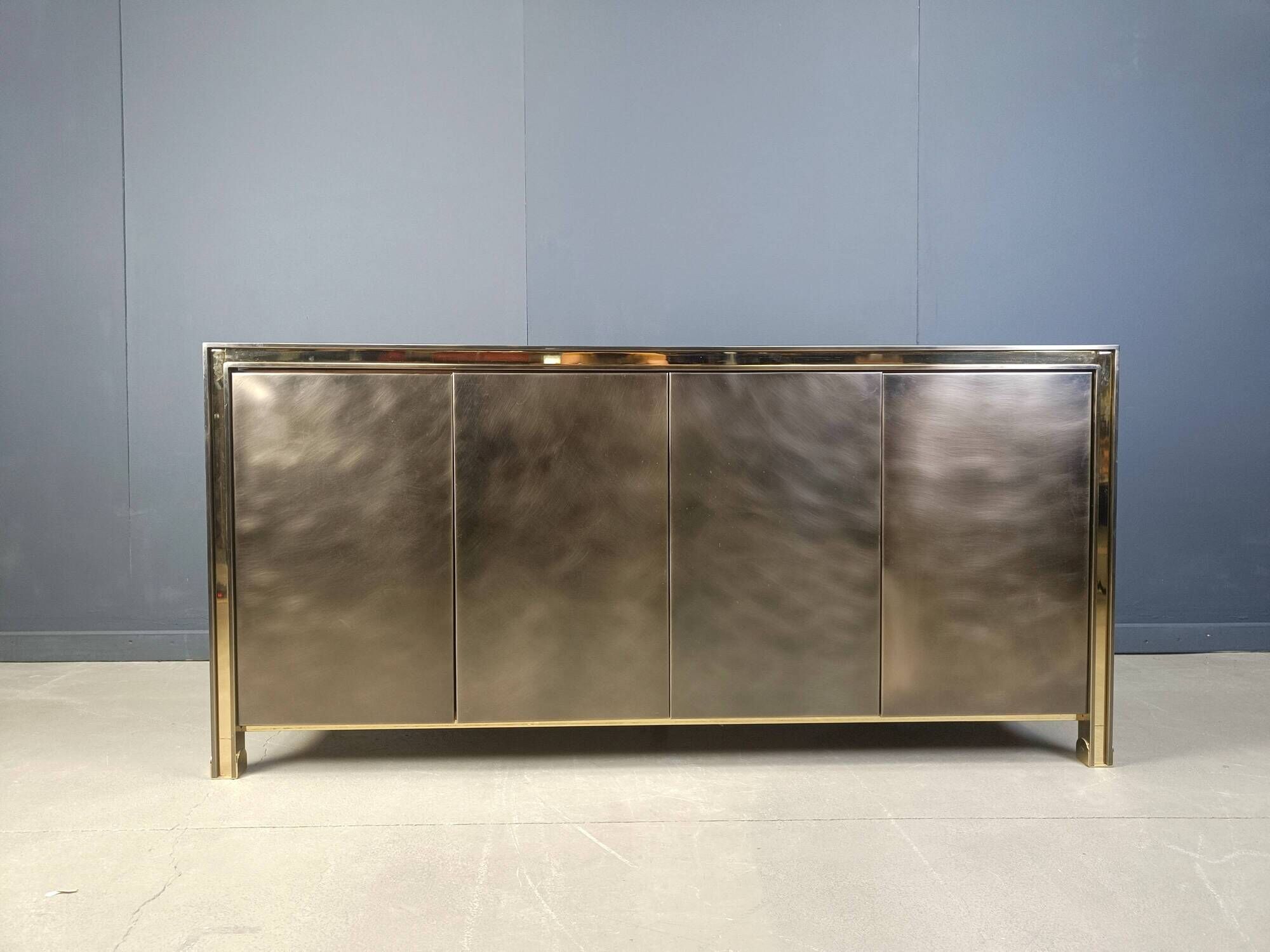 Vintage brass credenza by Belgochrom, 1970s