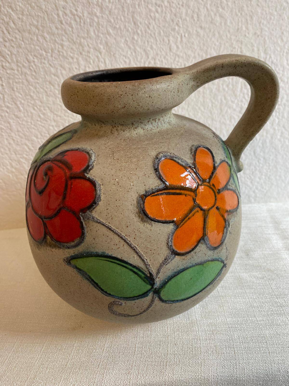 Scheurich ceramic vase pitcher West Germany vintage 1970s